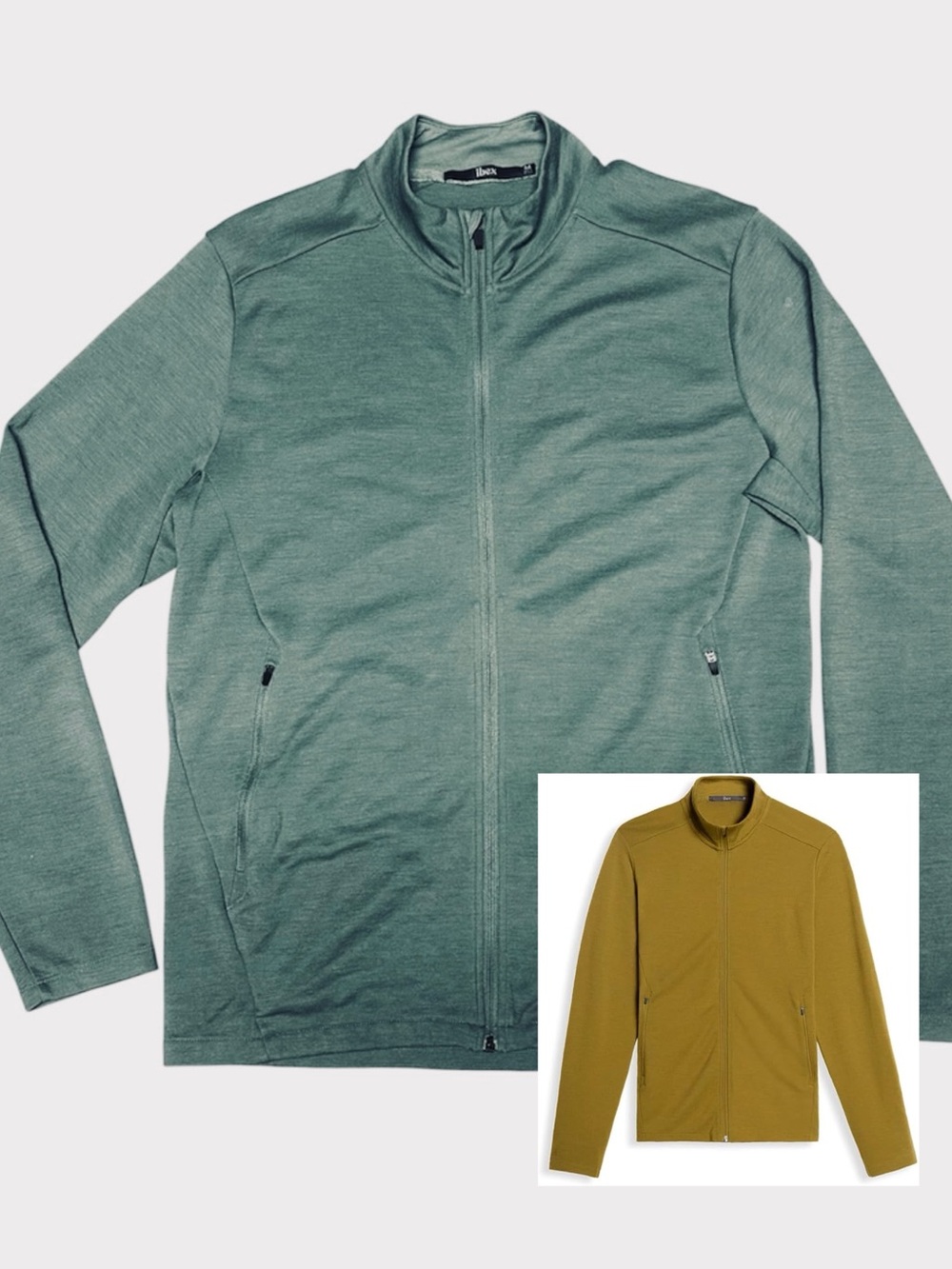 Ibex Merino Wool Shak Lite Full Zip Knit Layer Sweater Jacket Pockets Teal Green